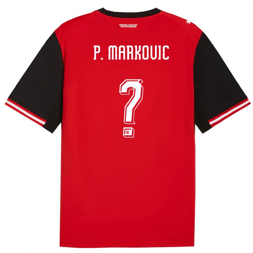 Danxen Mujer Camiseta Austria Petar Markovic #0 Negro Blanco 1ª Equipación 26-28 La Camisa