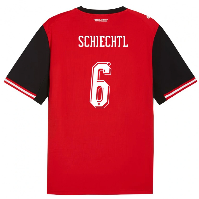 Danxen Mujer Camiseta Austria Katharina Schiechtl #6 Negro Blanco 1ª Equipación 26-28 La Camisa