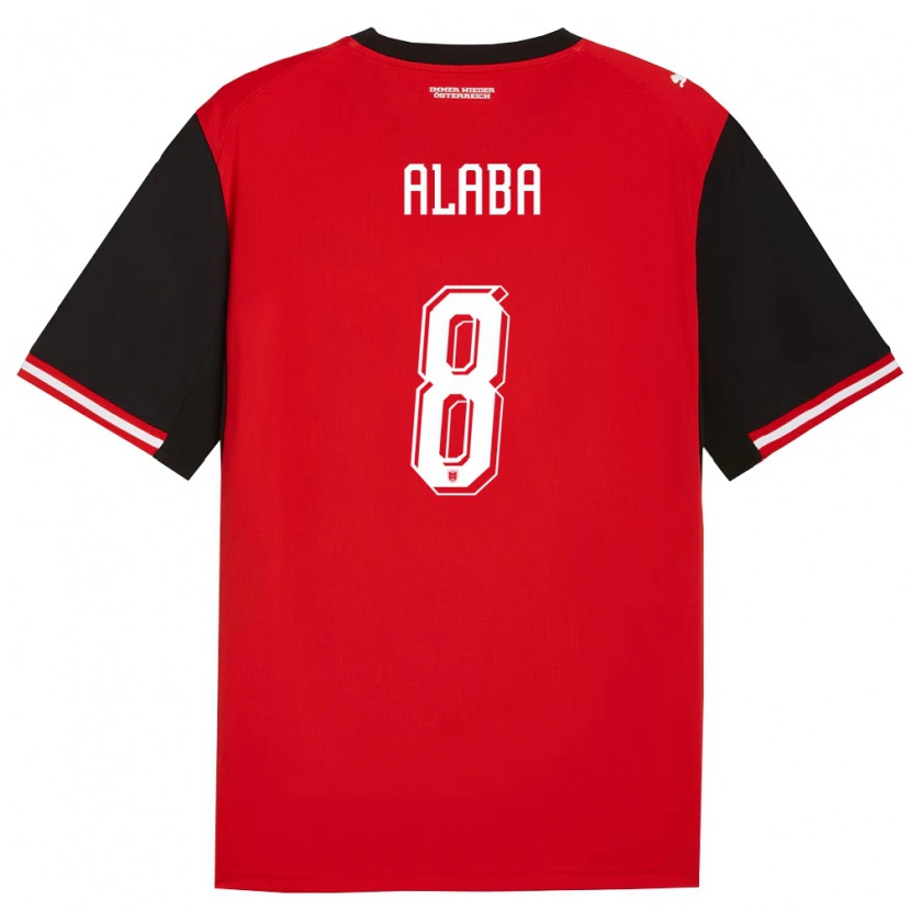 Danxen Mujer Camiseta Austria David Alaba #8 Negro Blanco 1ª Equipación 26-28 La Camisa