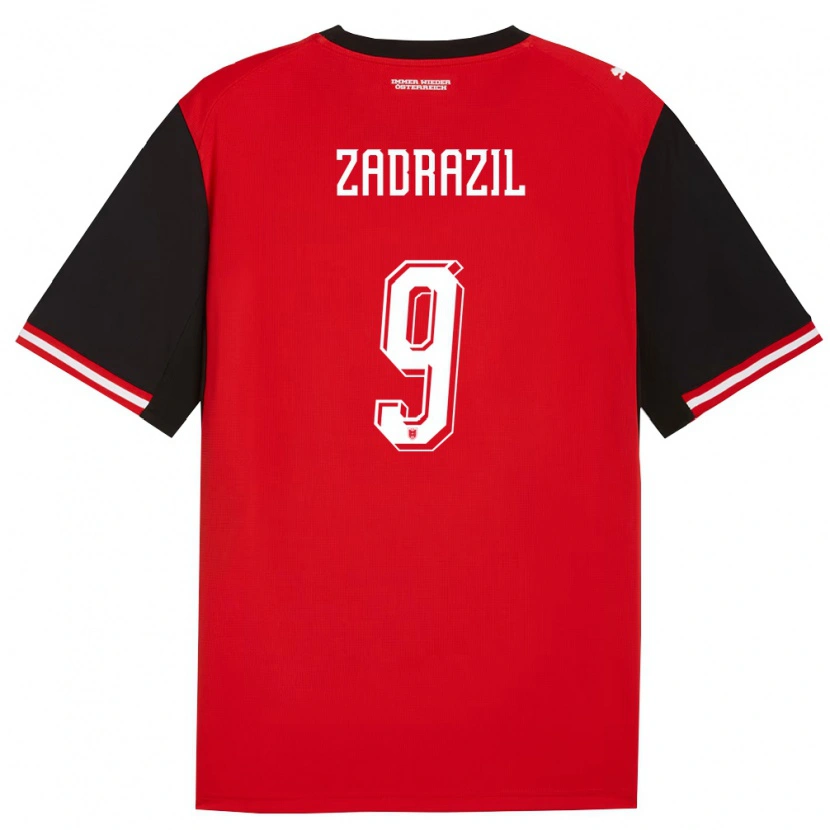 Danxen Mujer Camiseta Austria Sarah Zadrazil #9 Negro Blanco 1ª Equipación 26-28 La Camisa