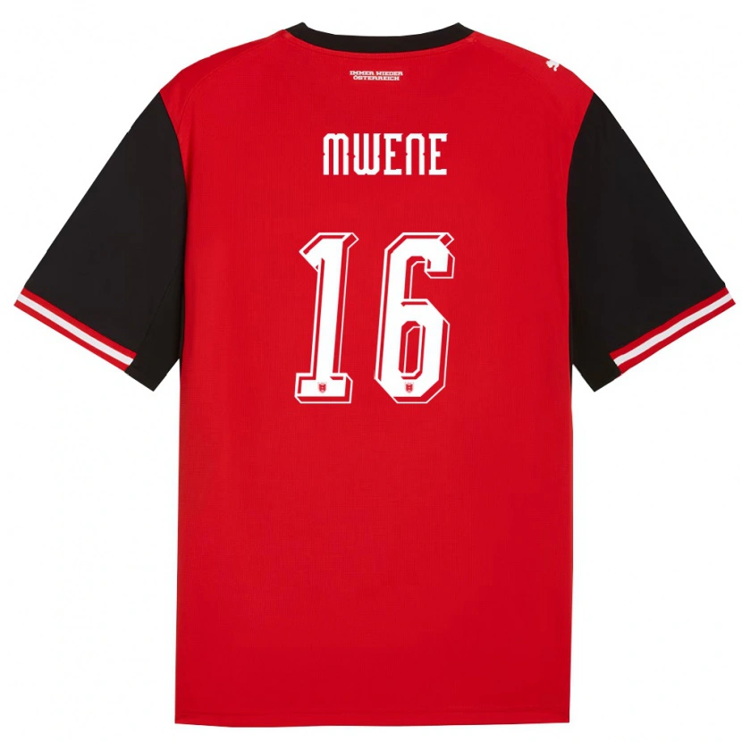 Danxen Mujer Camiseta Austria Phillipp Mwene #16 Negro Blanco 1ª Equipación 26-28 La Camisa