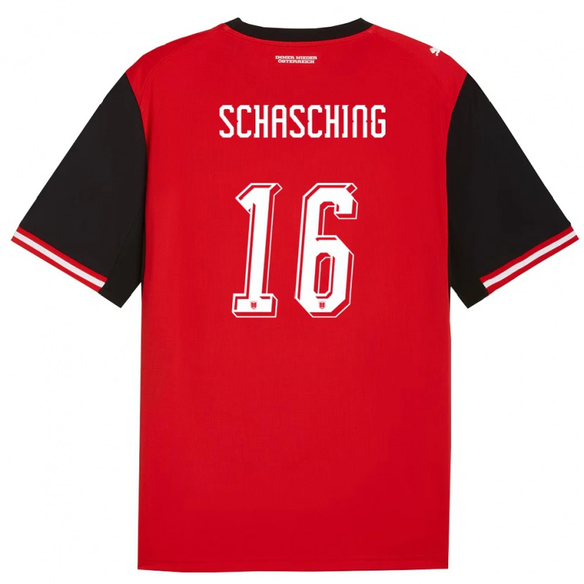 Danxen Mujer Camiseta Austria Annabel Schasching #16 Negro Blanco 1ª Equipación 26-28 La Camisa