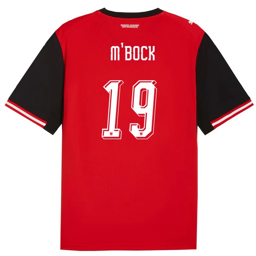 Danxen Mujer Camiseta Austria Joseph M'bock #19 Negro Blanco 1ª Equipación 26-28 La Camisa