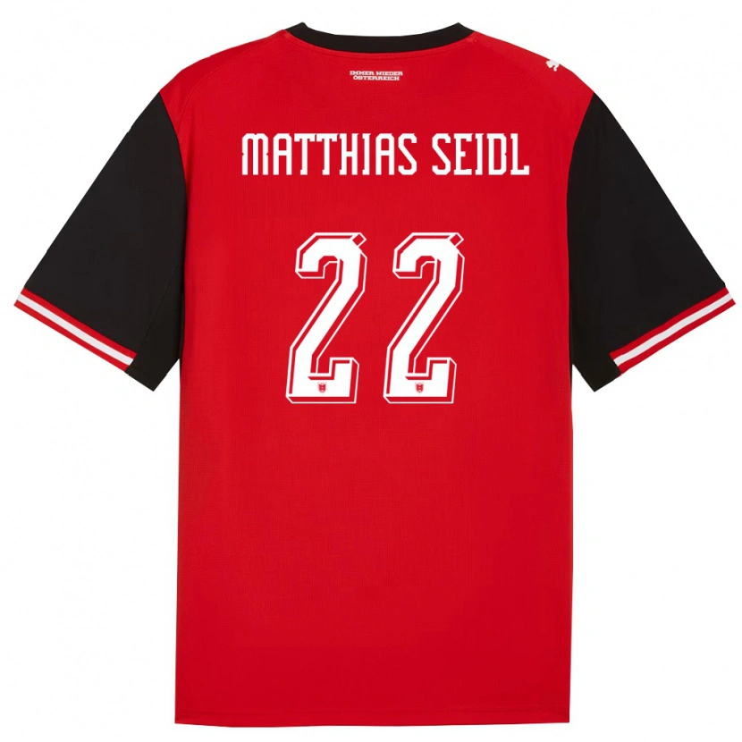 Danxen Mujer Camiseta Austria Matthias Seidl #22 Negro Blanco 1ª Equipación 26-28 La Camisa