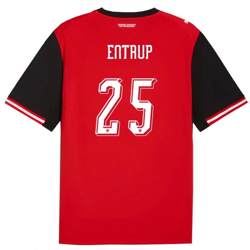 Danxen Mujer Camiseta Austria Maximilian Entrup #25 Negro Blanco 1ª Equipación 26-28 La Camisa