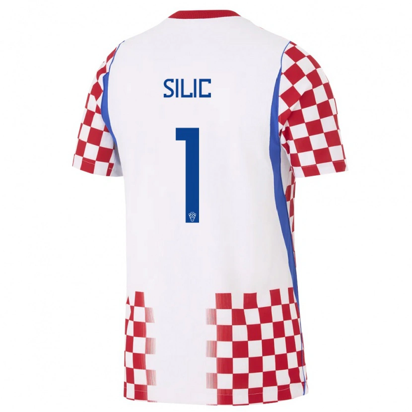 Danxen Mujer Camiseta Croacia Toni Silic #1 Blanco Rojo Azul 1ª Equipación 26-28 La Camisa