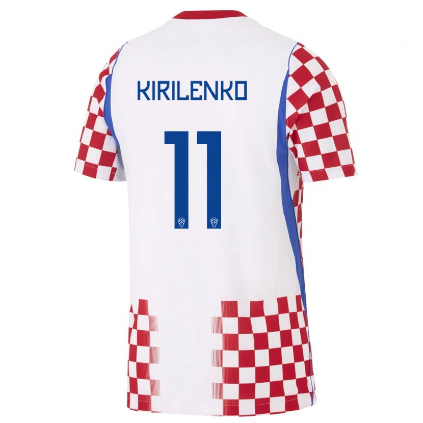 Danxen Mujer Camiseta Croacia Ivana Kirilenko #11 Blanco Rojo Azul 1ª Equipación 26-28 La Camisa