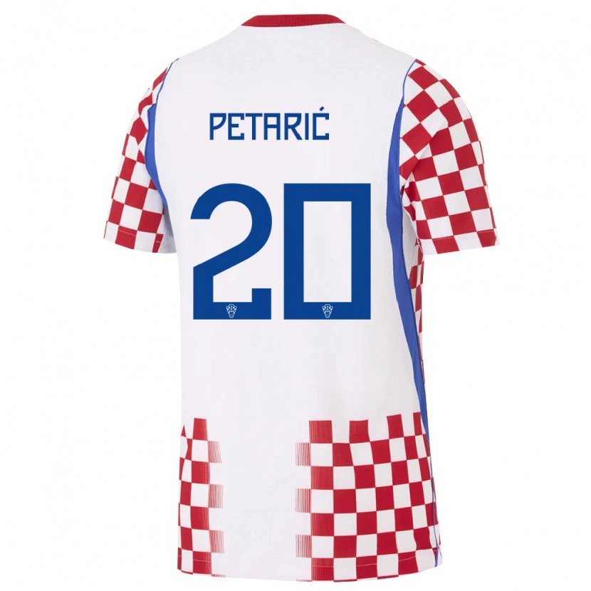 Danxen Mujer Camiseta Croacia Nika Petaric #20 Blanco Rojo Azul 1ª Equipación 26-28 La Camisa