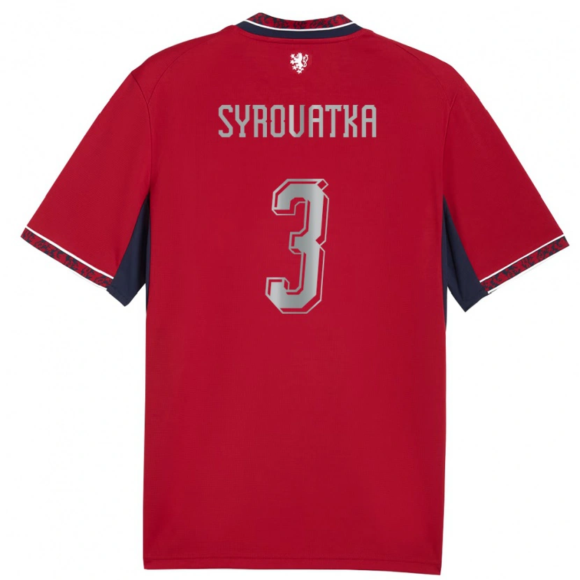 Danxen Mujer Camiseta Chequia Matyas Syrovatka #3 Rojo Blanco Marino 1ª Equipación 26-28 La Camisa