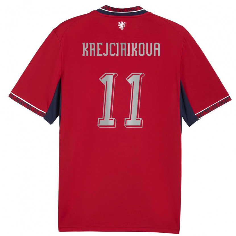 Danxen Mujer Camiseta Chequia Tereza Krejčiříková #11 Rojo Blanco Marino 1ª Equipación 26-28 La Camisa