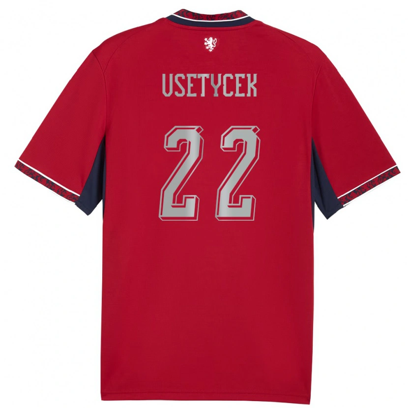 Danxen Mujer Camiseta Chequia Adam Vsetycek #22 Rojo Blanco Marino 1ª Equipación 26-28 La Camisa