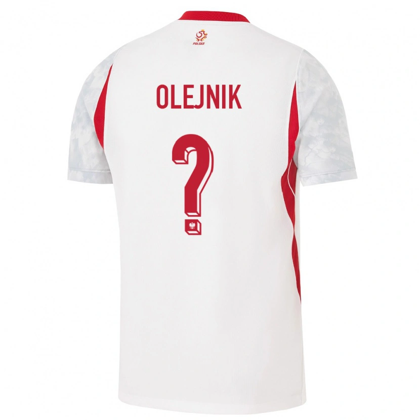 Danxen Mujer Camiseta Polonia Patryk Olejnik #0 Blanco Rojo Gris 1ª Equipación 26-28 La Camisa
