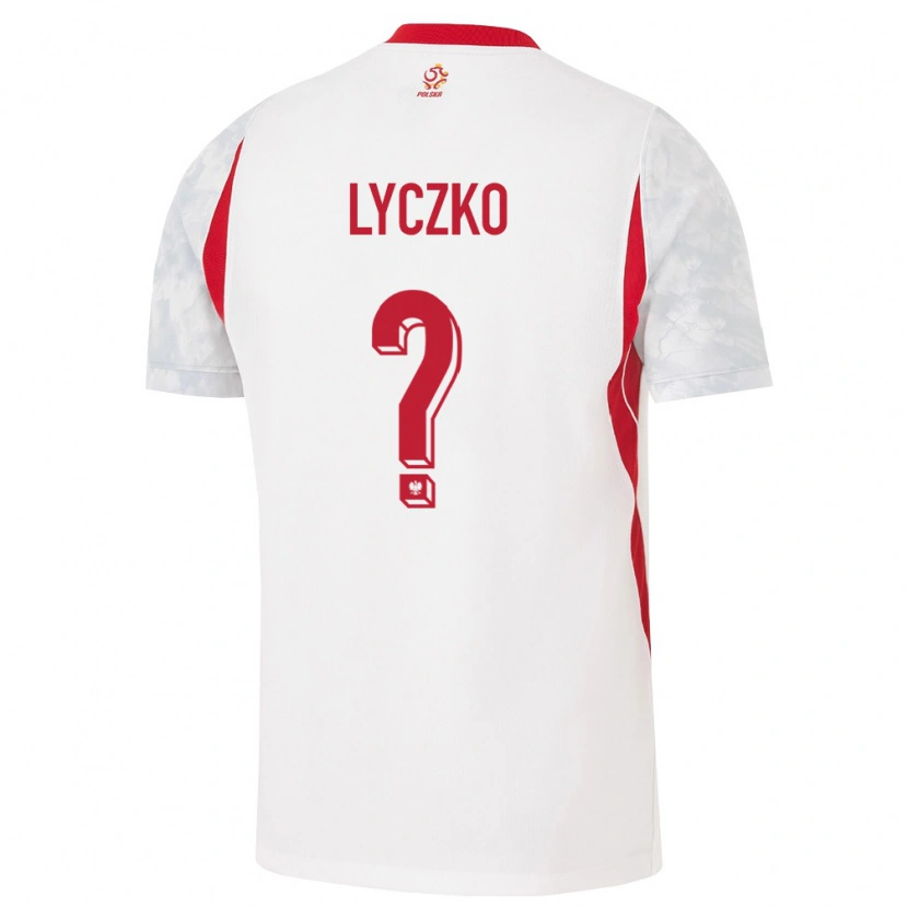 Danxen Mujer Camiseta Polonia Szymon Lyczko #0 Blanco Rojo Gris 1ª Equipación 26-28 La Camisa