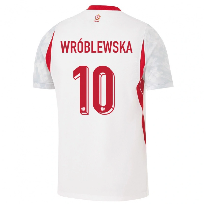 Danxen Mujer Camiseta Polonia Joanna Wroblewska #10 Blanco Rojo Gris 1ª Equipación 26-28 La Camisa