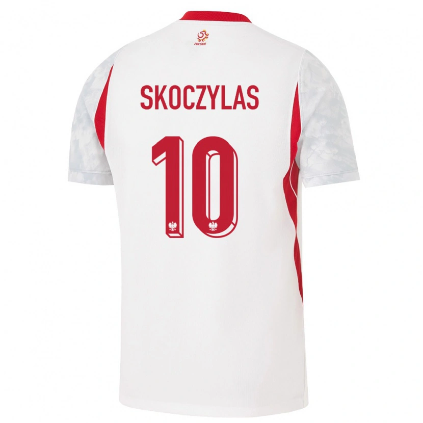 Danxen Mujer Camiseta Polonia Mateusz Skoczylas #10 Blanco Rojo Gris 1ª Equipación 26-28 La Camisa
