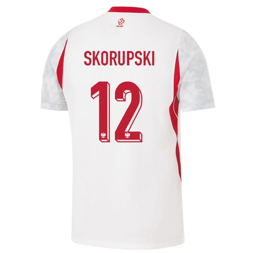 Danxen Mujer Camiseta Polonia Lukasz Skorupski #12 Blanco Rojo Gris 1ª Equipación 26-28 La Camisa