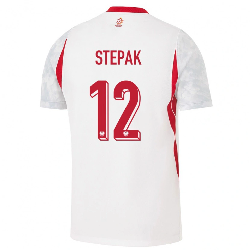 Danxen Mujer Camiseta Polonia Jakub Stepak #12 Blanco Rojo Gris 1ª Equipación 26-28 La Camisa