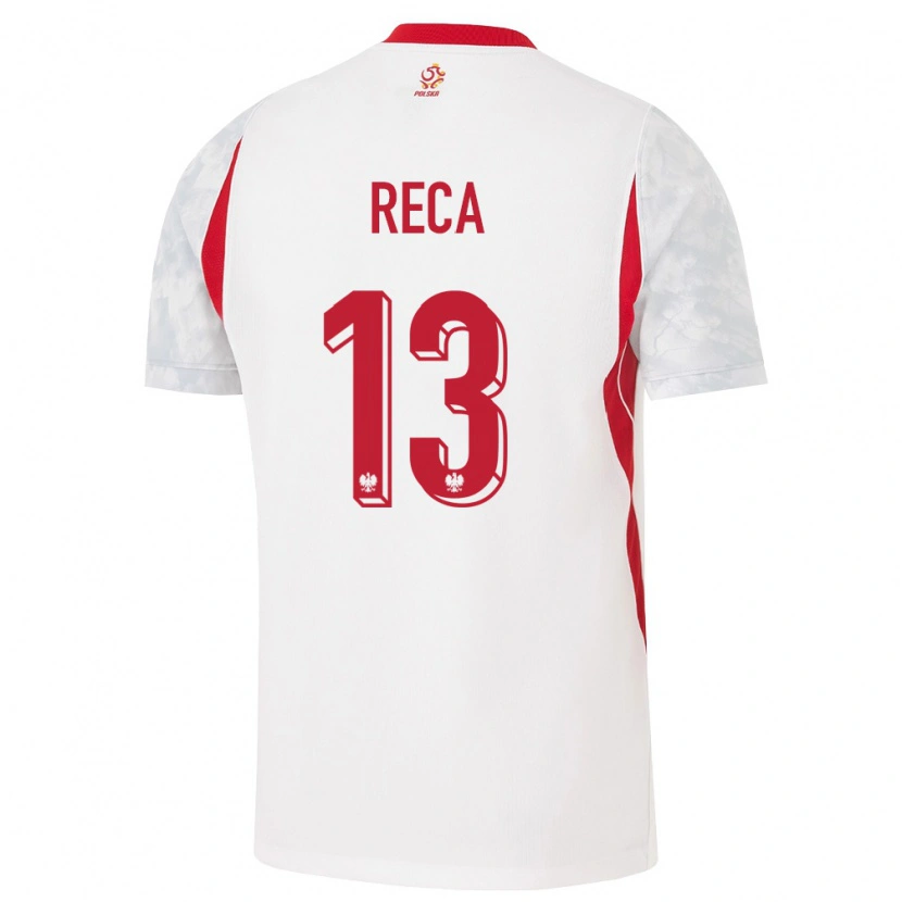 Danxen Mujer Camiseta Polonia Arkadiusz Reca #13 Blanco Rojo Gris 1ª Equipación 26-28 La Camisa