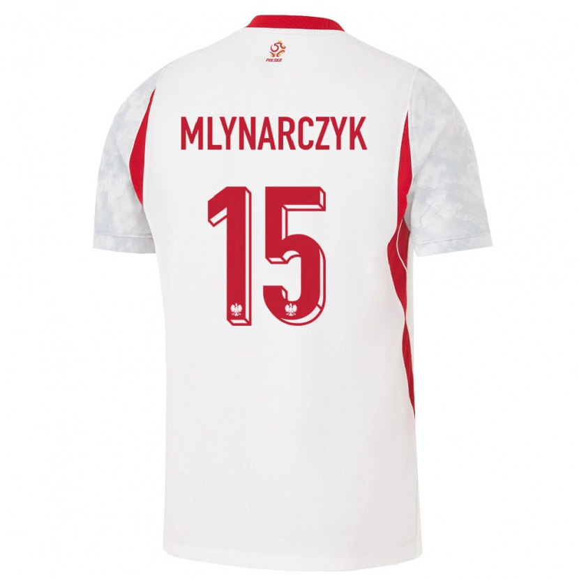 Danxen Mujer Camiseta Polonia Antoni Mlynarczyk #15 Blanco Rojo Gris 1ª Equipación 26-28 La Camisa