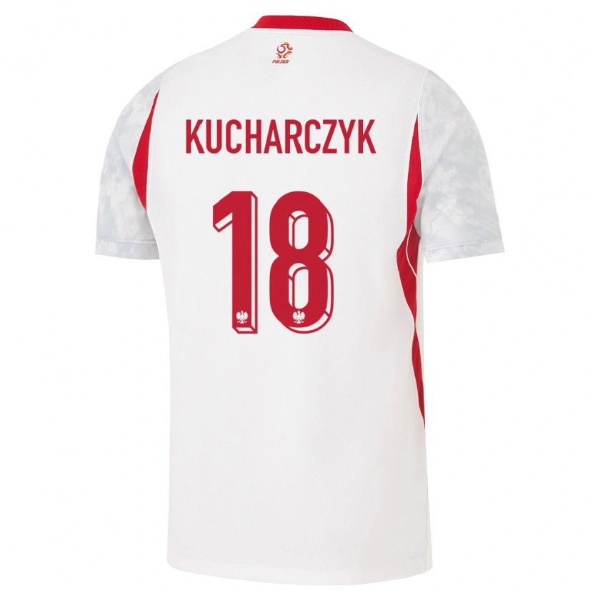 Danxen Mujer Camiseta Polonia Filip Kucharczyk #18 Blanco Rojo Gris 1ª Equipación 26-28 La Camisa