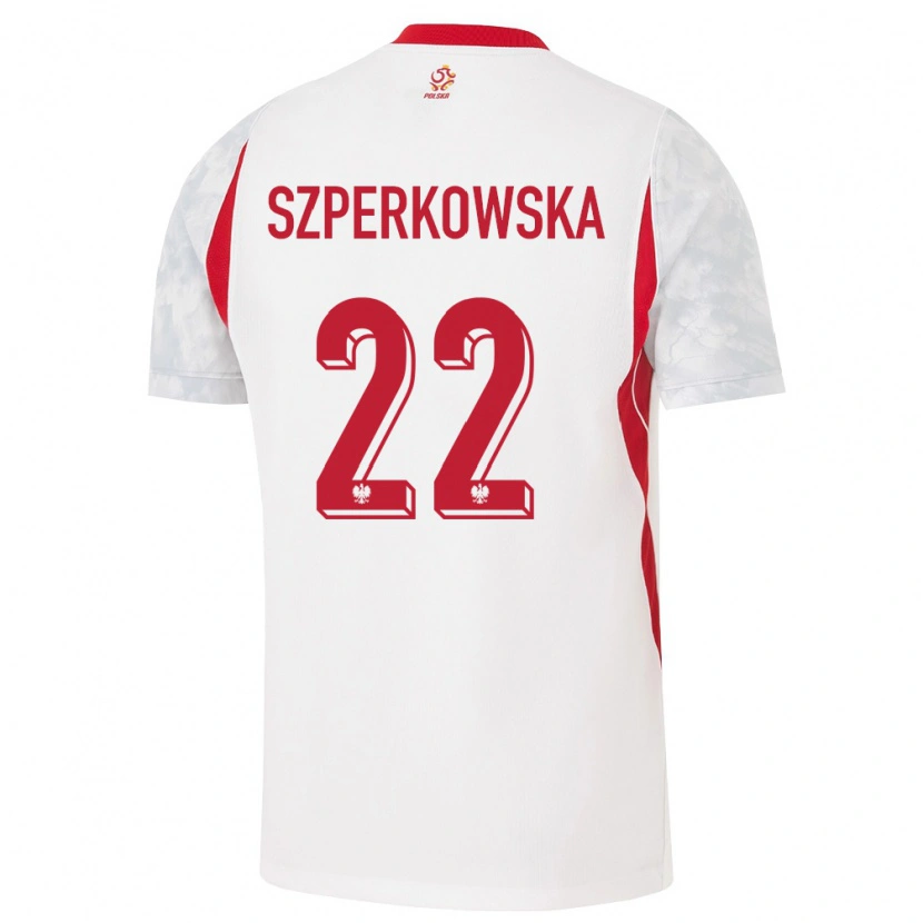 Danxen Mujer Camiseta Polonia Oliwia Szperkowska #22 Blanco Rojo Gris 1ª Equipación 26-28 La Camisa