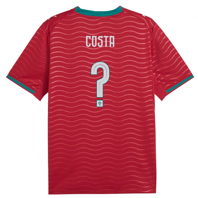 Danxen Mujer Camiseta Portugal Gu Costa #0 Rojo Verde Blanco 1ª Equipación 26-28 La Camisa