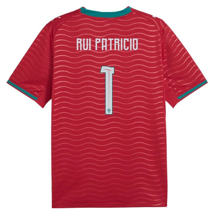 Danxen Mujer Camiseta Portugal Rui Patricio #1 Rojo Verde Blanco 1ª Equipación 26-28 La Camisa