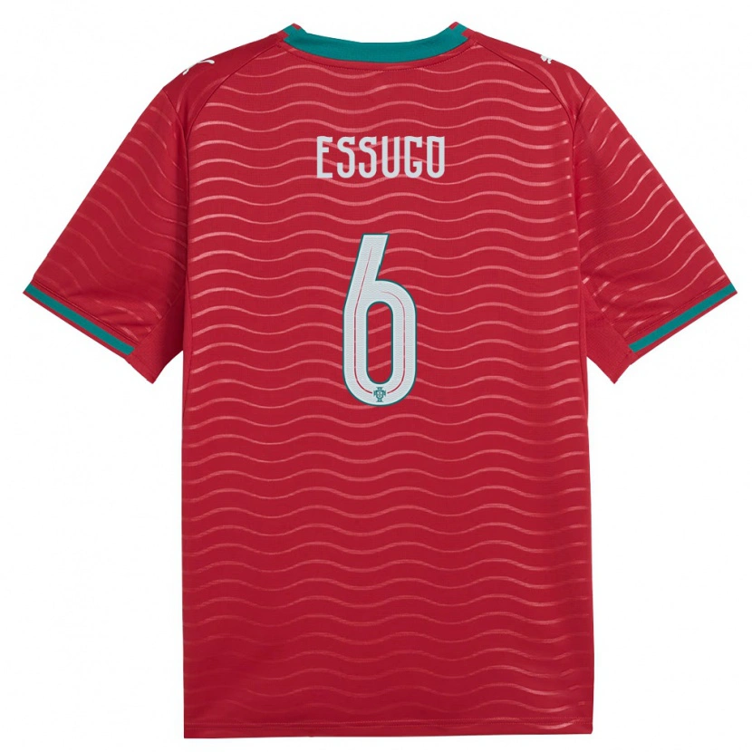 Danxen Mujer Camiseta Portugal Dario Essugo #6 Rojo Verde Blanco 1ª Equipación 26-28 La Camisa