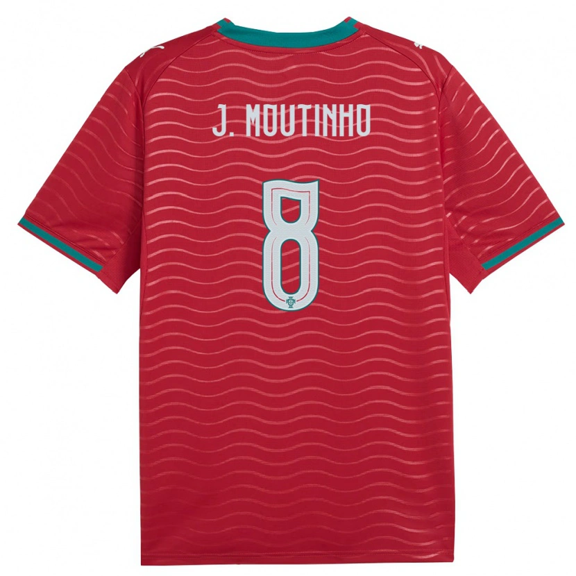 Danxen Mujer Camiseta Portugal Joao Moutinho #8 Rojo Verde Blanco 1ª Equipación 26-28 La Camisa