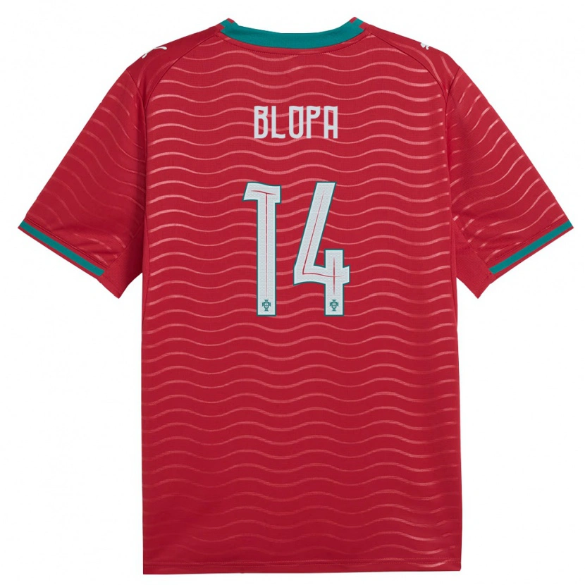 Danxen Mujer Camiseta Portugal Salvador Blopa #14 Rojo Verde Blanco 1ª Equipación 26-28 La Camisa
