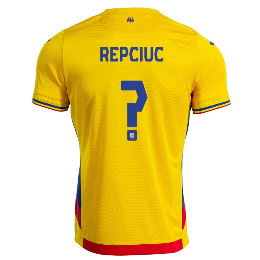 Danxen Mujer Camiseta Rumania Gabriel Repciuc #0 Amarillo Rojo 1ª Equipación 26-28 La Camisa