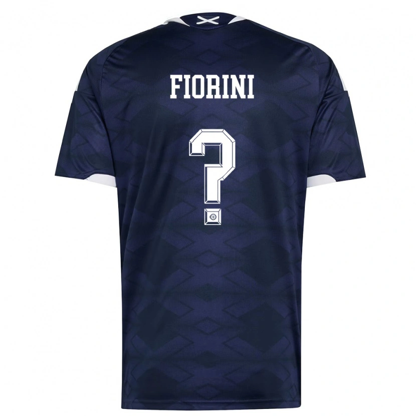Danxen Mujer Camiseta Escocia Lewis Fiorini #0 Marino Blanco 1ª Equipación 26-28 La Camisa