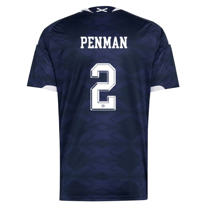 Danxen Mujer Camiseta Escocia Callum Penman #2 Marino Blanco 1ª Equipación 26-28 La Camisa