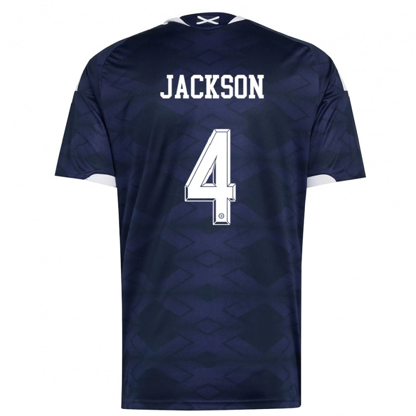Danxen Mujer Camiseta Escocia Louis Jackson #4 Marino Blanco 1ª Equipación 26-28 La Camisa