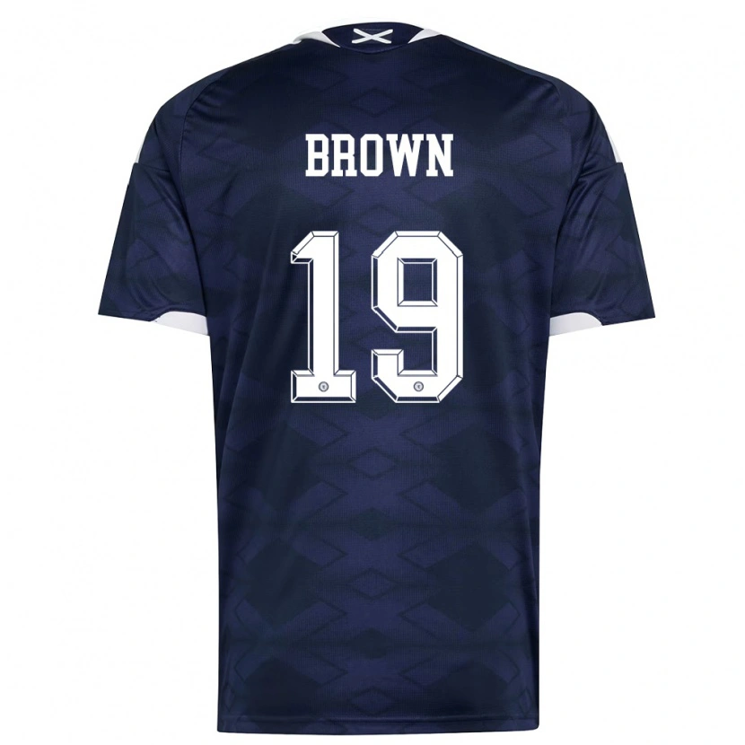 Danxen Mujer Camiseta Escocia Jacob Brown #19 Marino Blanco 1ª Equipación 26-28 La Camisa