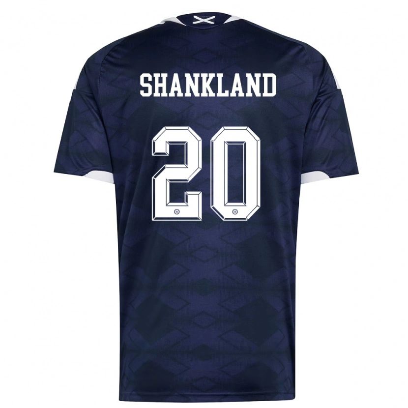 Danxen Mujer Camiseta Escocia Lawrence Shankland #20 Marino Blanco 1ª Equipación 26-28 La Camisa
