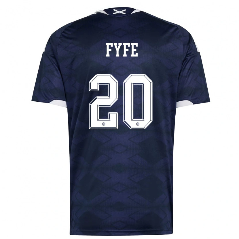 Danxen Mujer Camiseta Escocia Lucas Fyfe #20 Marino Blanco 1ª Equipación 26-28 La Camisa