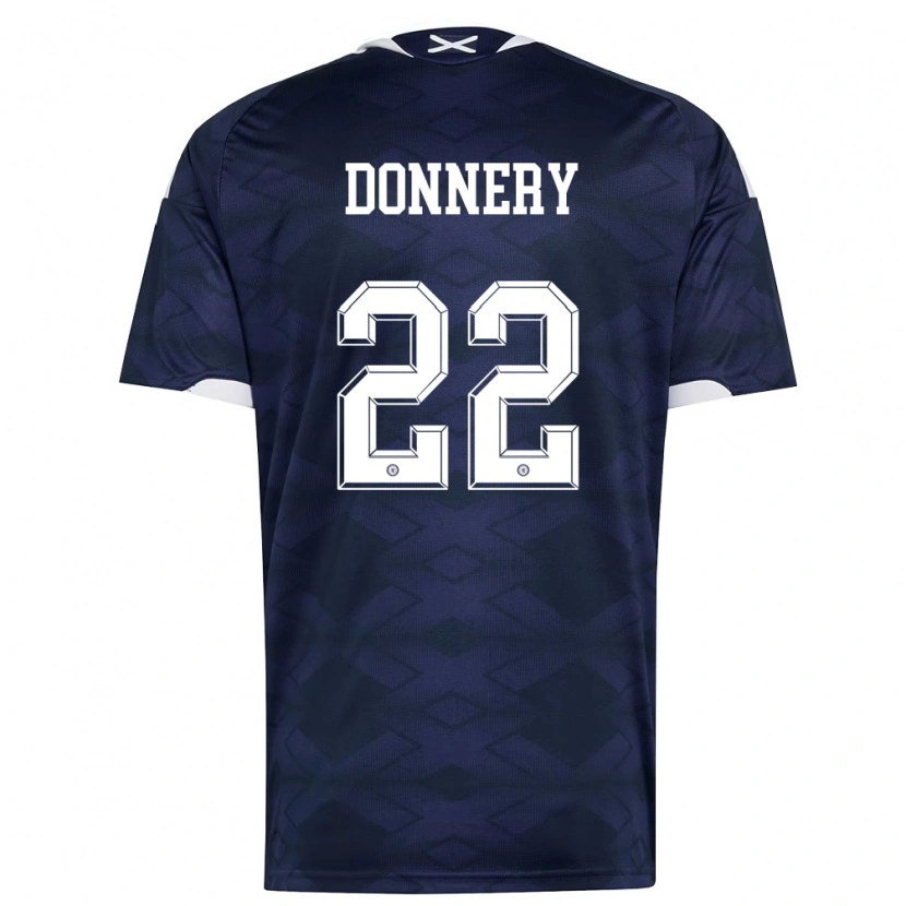 Danxen Mujer Camiseta Escocia Julian Donnery #22 Marino Blanco 1ª Equipación 26-28 La Camisa