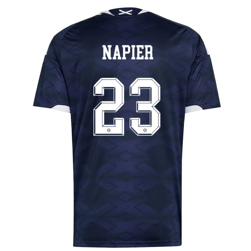 Danxen Mujer Camiseta Escocia Jamie-Lee Napier #23 Marino Blanco 1ª Equipación 26-28 La Camisa