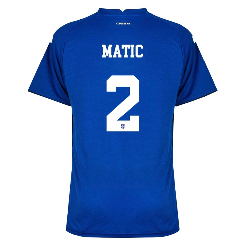 Danxen Mujer Camiseta Serbia Boris Matic #2 Marino Rojo 1ª Equipación 26-28 La Camisa