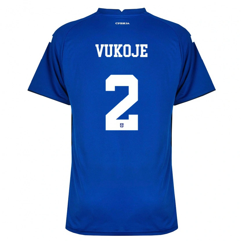 Danxen Mujer Camiseta Serbia Luka Vukoje #2 Marino Rojo 1ª Equipación 26-28 La Camisa