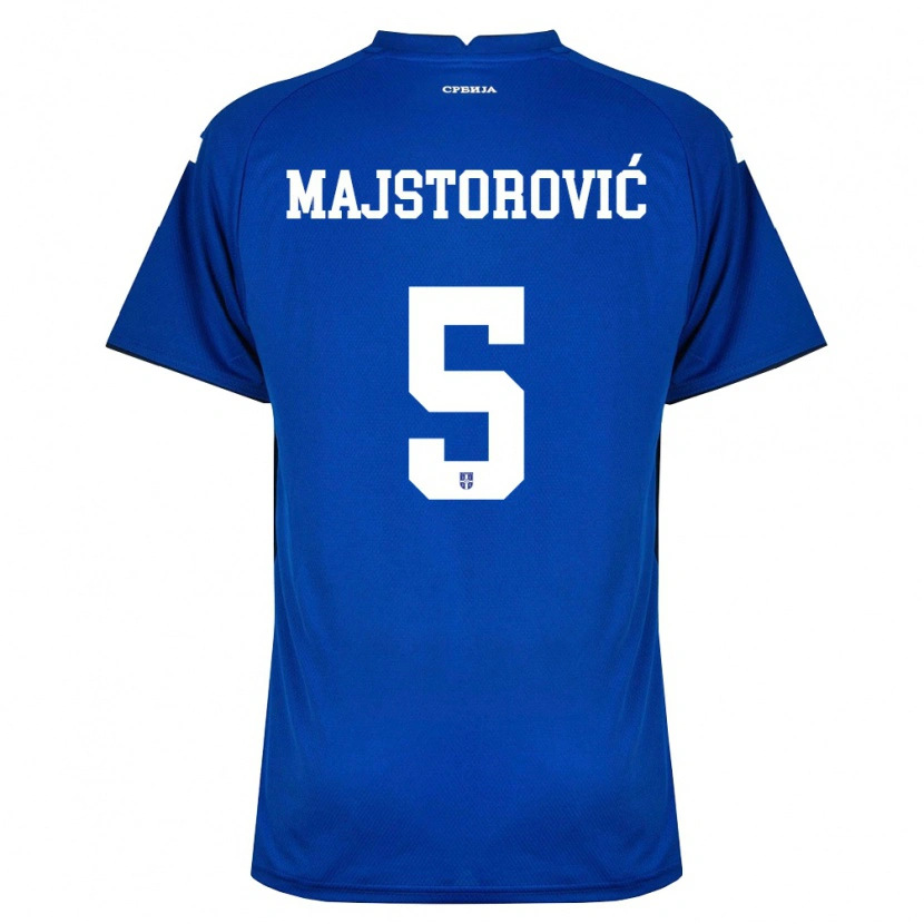 Danxen Mujer Camiseta Serbia Milan Majstorovic #5 Marino Rojo 1ª Equipación 26-28 La Camisa