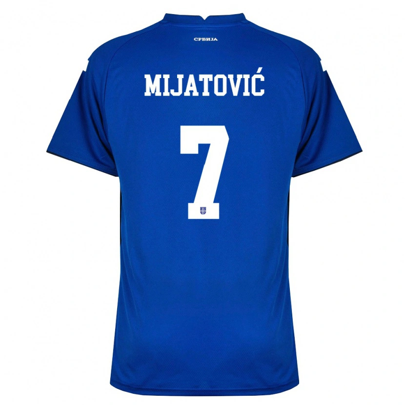 Danxen Mujer Camiseta Serbia Milica Mijatovic #7 Marino Rojo 1ª Equipación 26-28 La Camisa