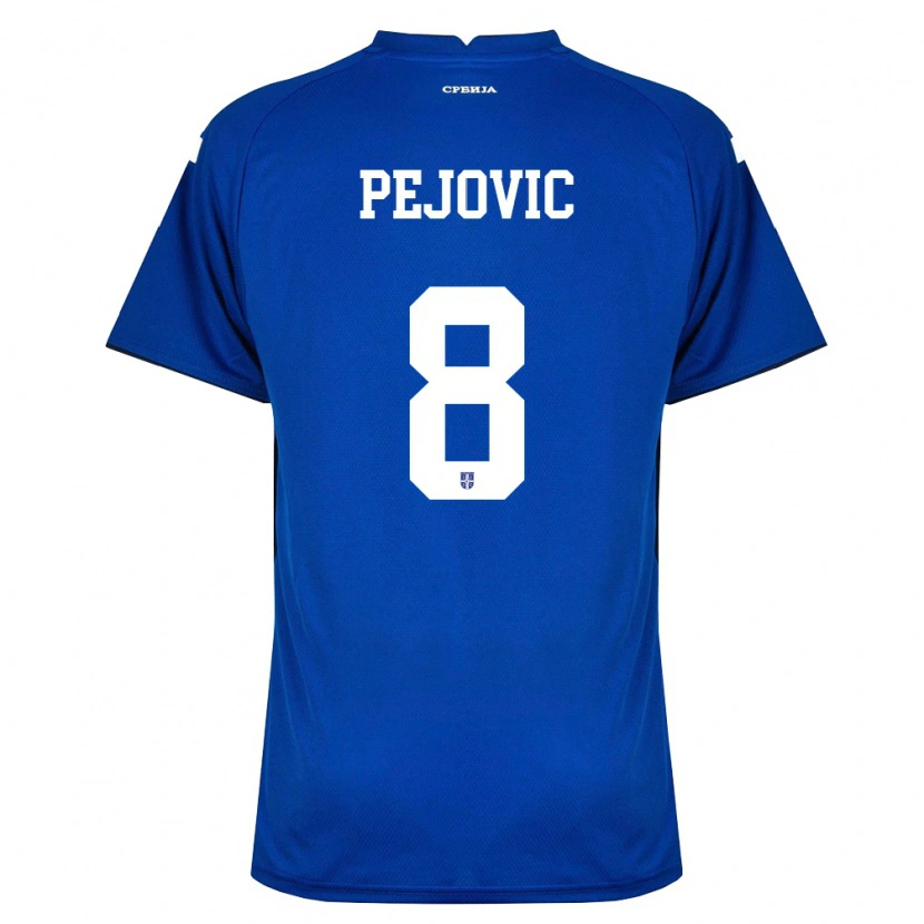 Danxen Mujer Camiseta Serbia Veljko Pejovic #8 Marino Rojo 1ª Equipación 26-28 La Camisa