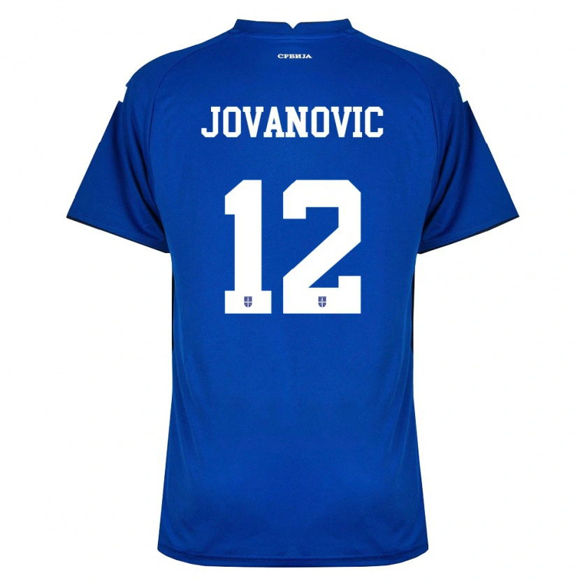 Danxen Mujer Camiseta Serbia Aleksandar Jovanovic #12 Marino Rojo 1ª Equipación 26-28 La Camisa