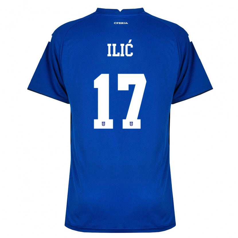 Danxen Mujer Camiseta Serbia Ivan Ilić #17 Marino Rojo 1ª Equipación 26-28 La Camisa