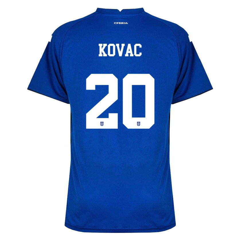 Danxen Mujer Camiseta Serbia Danilo Kovac #20 Marino Rojo 1ª Equipación 26-28 La Camisa