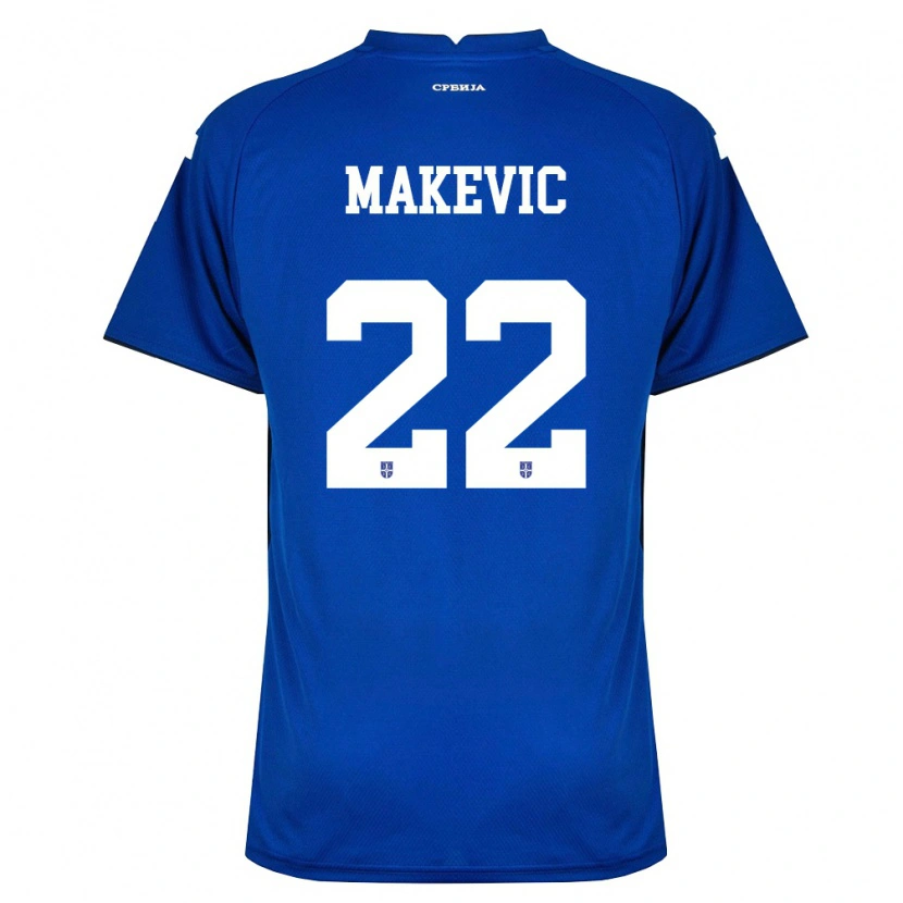 Danxen Mujer Camiseta Serbia Dusan Makevic #22 Marino Rojo 1ª Equipación 26-28 La Camisa