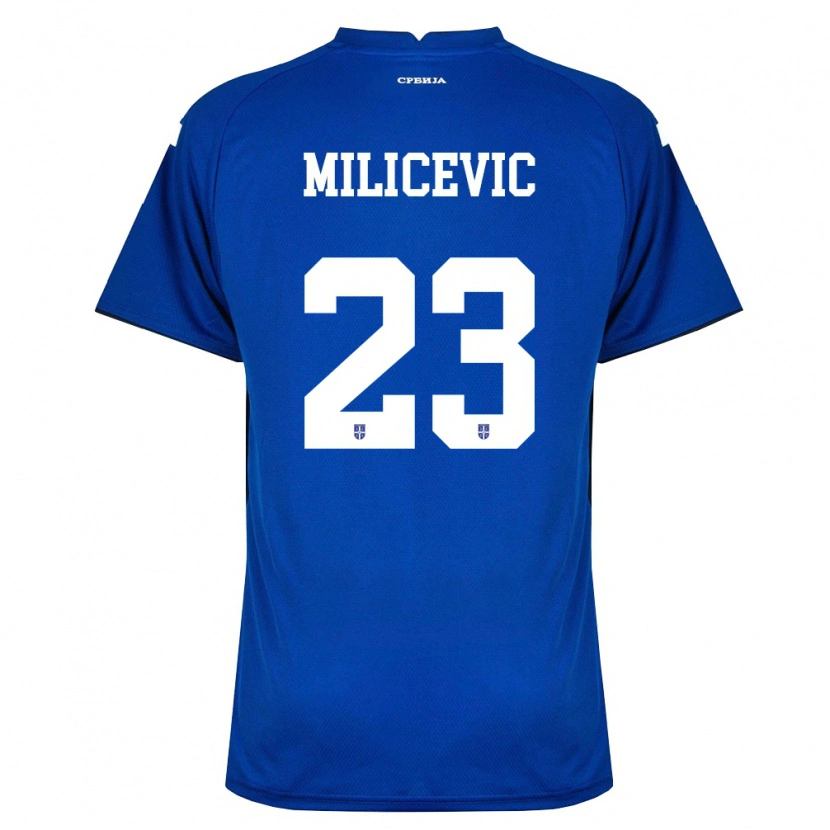 Danxen Mujer Camiseta Serbia Andrija Milicevic #23 Marino Rojo 1ª Equipación 26-28 La Camisa