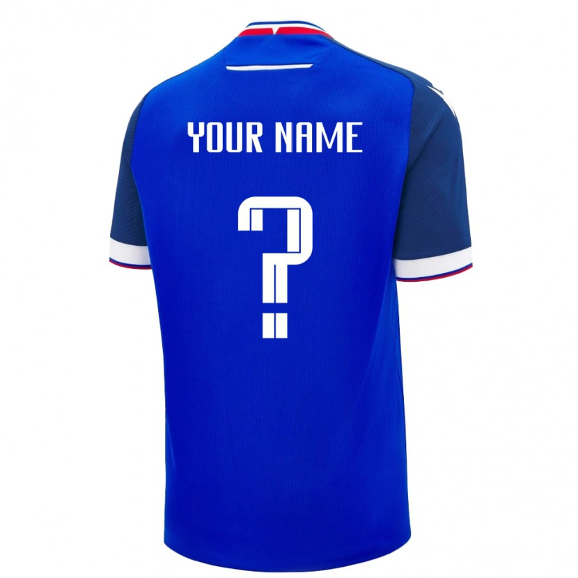 Danxen Mujer Camiseta Eslovaquia Su Nombre #0 Azul Blanco 1ª Equipación 26-28 La Camisa